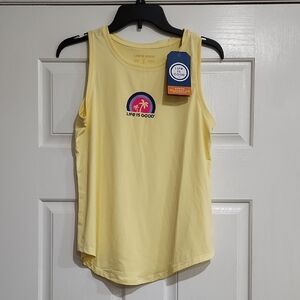 Life Is Good Relaxed Yellow Sleeveless Tank